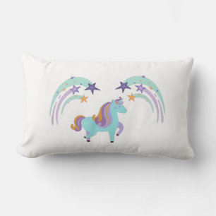 Magical Unicorn Star Print Lumbar Pillow