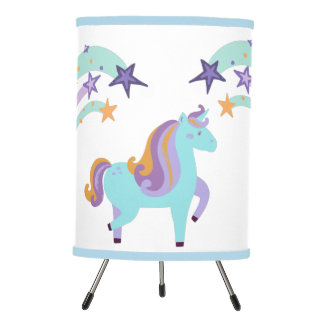 Magical Unicorn Star Print Tripod Lamp