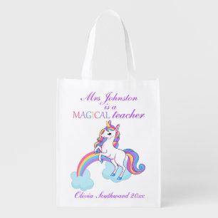 Magical Unicorn Teacher Appreciation Grocery Bag