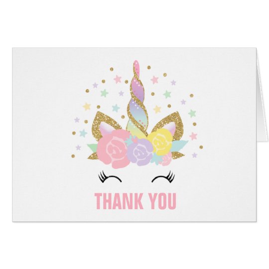 Elegant 11 Thank You Unicorn Card