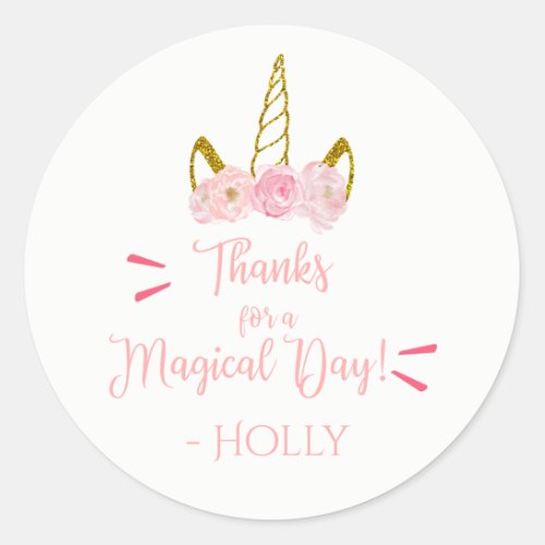 Magical Unicorn Thank You Stickers