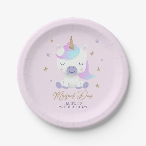 Magical Unicorn Theme Birthday Party Paper Plates