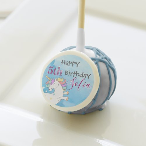 Magical Unicorn Themed Birthday Cake Pop