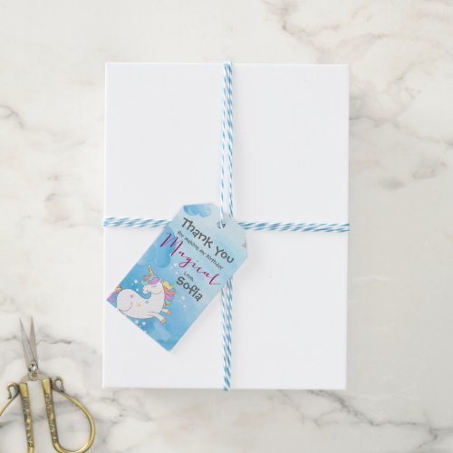 Magical Unicorn Themed Birthday Gift Tag