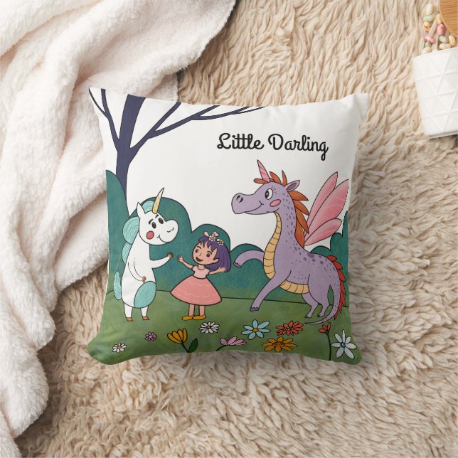 Magical Unicorn Throw Pillow (Blanket)