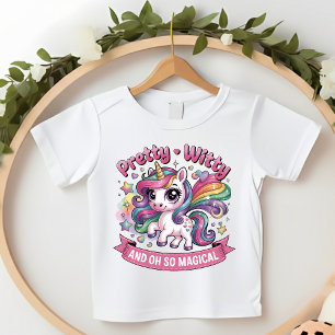 Magical Unicorn Toddler Pretty Witty Pink Rainbow  T-shirt
