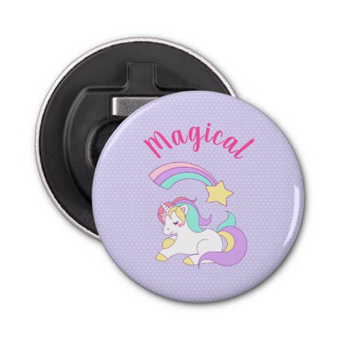 Magical Unicorn with Rainbow Shooting Star Bottle Opener