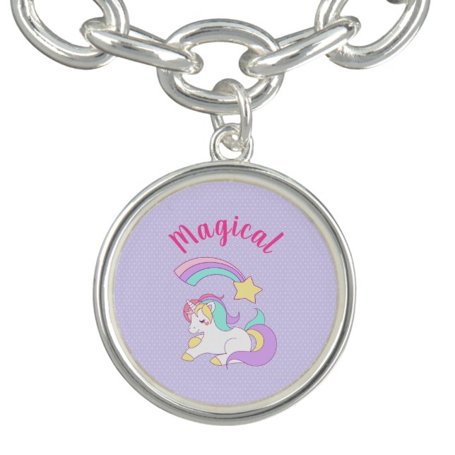 Magical Unicorn with Rainbow Shooting Star Bracelet (Design)