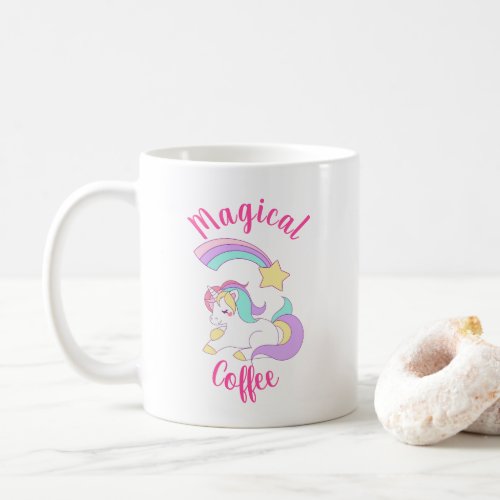 Magical Unicorn with Rainbow Shooting Star Coffee Mug