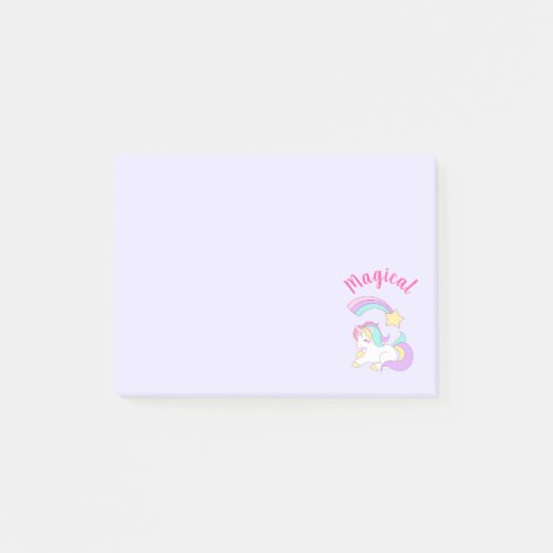 Magical Unicorn with Rainbow Shooting Star Post_it Notes