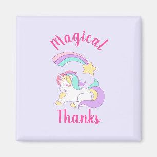 Magical Unicorn with Rainbow Shooting Star Thanks Magnet