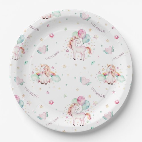 Magical Unicorn World Paper Plates
