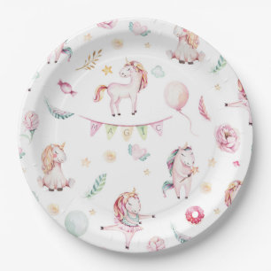 Magical Unicorn World Paper Plates