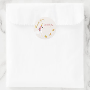 Magical Unicorn Yellow Stars  Classic Round Sticker