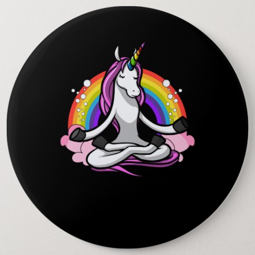 Magical Unicorn Yoga Zen Meditation Rainbow Button
