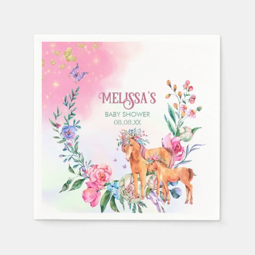 Magical Unicorns And Butterflies Napkins