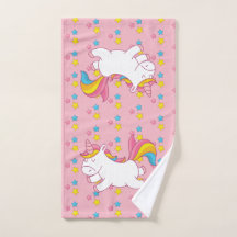 Magical Unicorns and Stars Rainbow Pastels & Pink