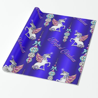 Magical Unicorns Dark Blue Christmas