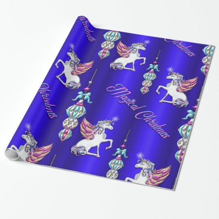 Magical Unicorns Dark Blue Christmas