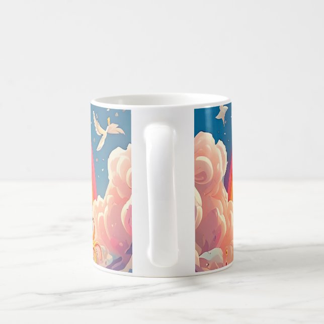 Magical Unicorns Fantasy River Landscape Adventure Coffee Mug (Handle)