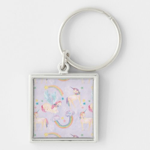 Magical Unicorns Pattern Keychain