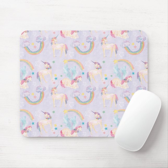 Magical Unicorns Pattern Mouse Pad (With Mouse)