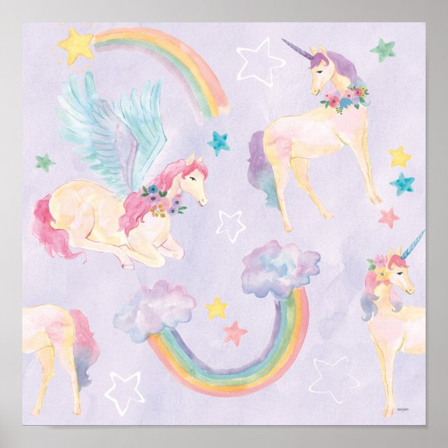 Magical Unicorns Pattern Poster (Front)