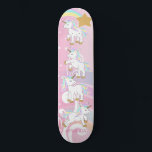 Magical Unicorns Skateboard<br><div class="desc">🥇AN ORIGINAL COPYRIGHT DESIGN by Donna Siegrist ONLY AVAILABLE ON ZAZZLE! Unicorn Skateboard featured with a pink background and a colorful rainbow and cute unicorns ready for you to personalize. ✔NOTE: ONLY CHANGE THE TEMPLATE AREAS NEEDED! 😀 If needed, you can remove the text and start fresh adding whatever text...</div>