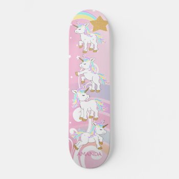 Magical Unicorns Skateboard by DesignsbyDonnaSiggy at Zazzle
