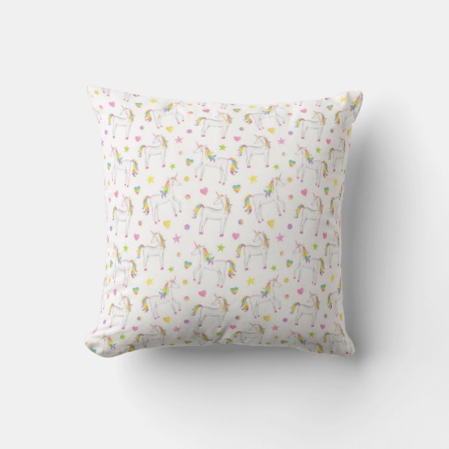 Magical Unicorns Throw Pillow (Front)