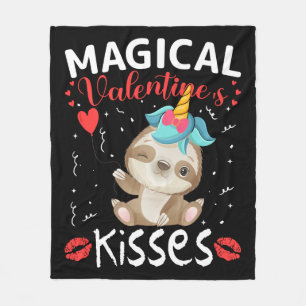 Magical Valentine's Kisses Fleece Blanket