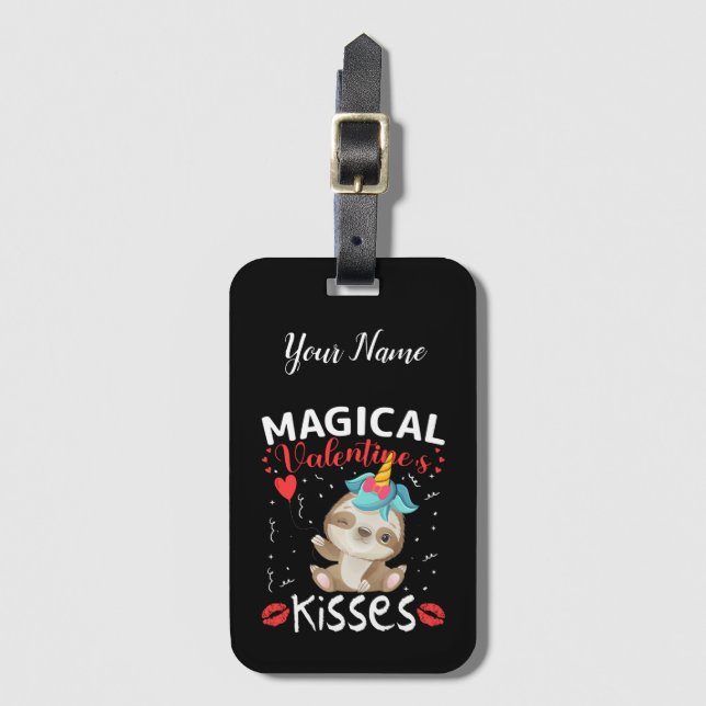 Magical Valentine's Kisses Luggage Tag (Front Vertical)