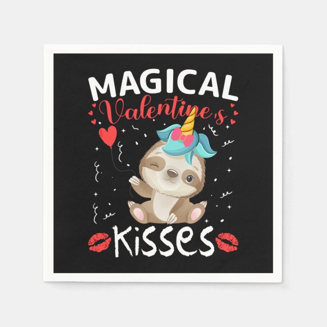 Magical Valentine's Kisses Napkins (Front)