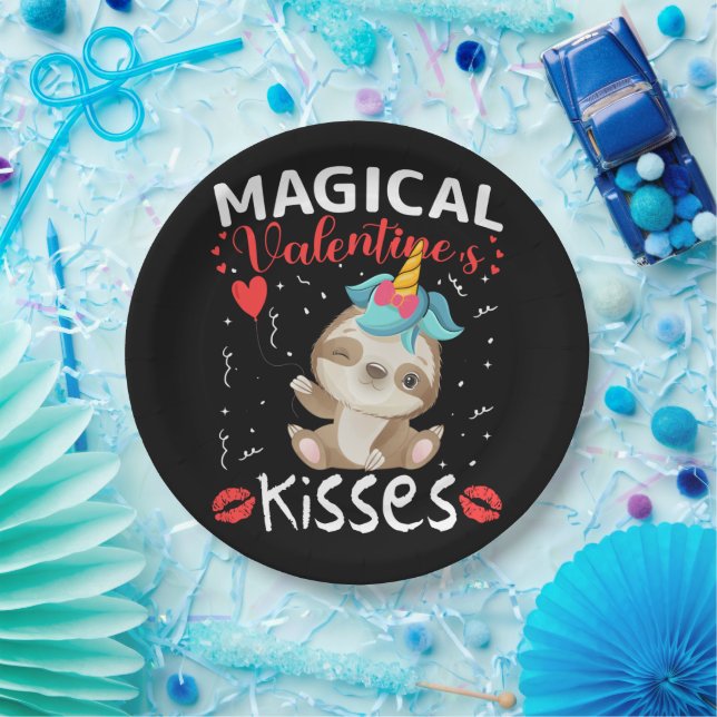 Magical Valentine's Kisses Paper Plates (Party)