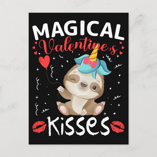 Magical Valentine's Kisses Postcard (Front)