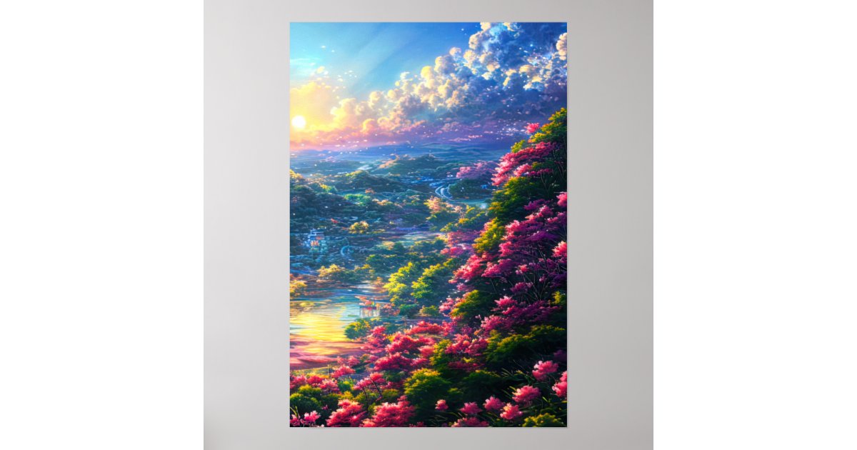 Magical Valley at Sunrise Poster | Zazzle