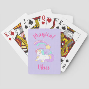 Magical Vibes Sleeping Unicorn and Shooting Star Poker Cards