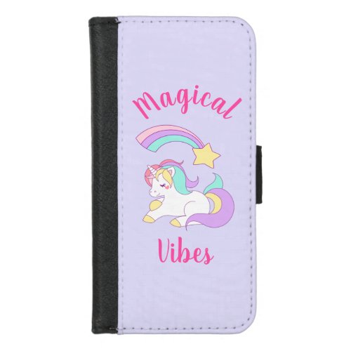 Magical Vibes with a Unicorn  Shooting Star iPhone 87 Wallet Case