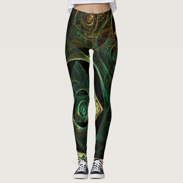 Magical Vibrations Abstract Art Leggings (Front)