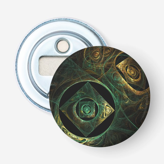 Magical Vibrations Abstract Fractal Art Design Bottle Opener (Front)