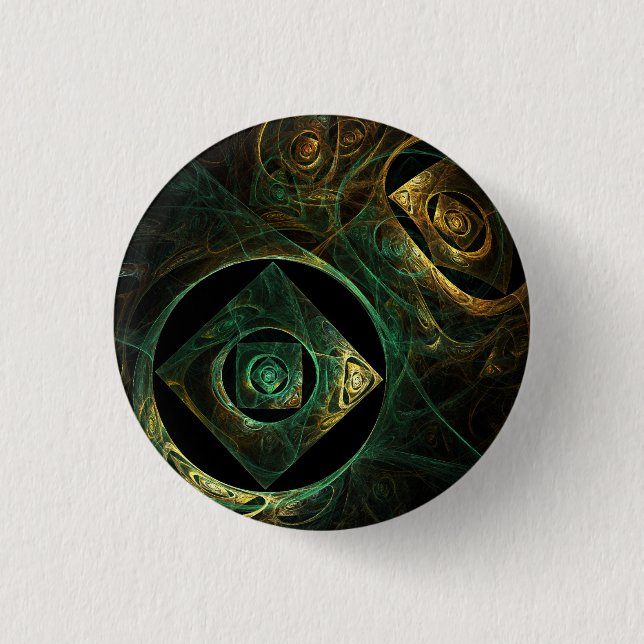 Magical Vibrations Abstract Fractal Art Design Button (Front)