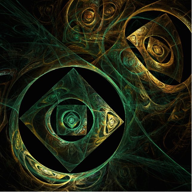 Magical Vibrations Abstract Fractal Art Design Cutout (Front)