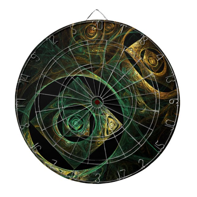 Magical Vibrations Abstract Fractal Art Design Dartboard (Front)