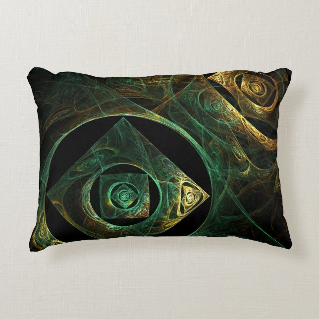 Magical Vibrations Abstract Fractal Art Design Decorative Pillow (Front)
