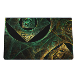 Magical Vibrations Abstract Fractal Art Design Desk Business Card Holder