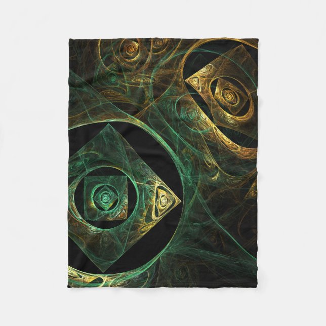 Magical Vibrations Abstract Fractal Art Design Fleece Blanket (Front)