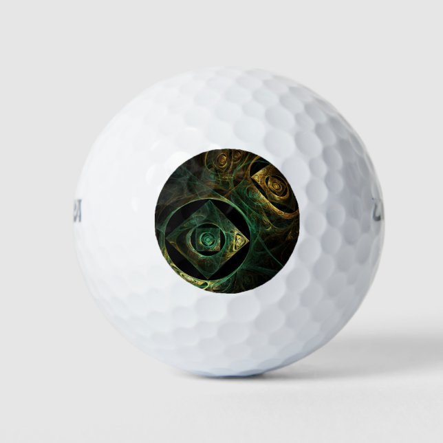 Magical Vibrations Abstract Fractal Art Design Golf Balls (Front)
