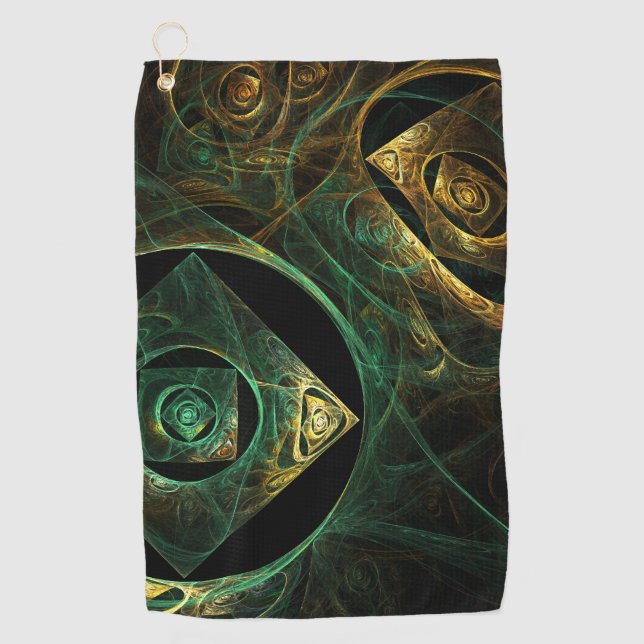 Magical Vibrations Abstract Fractal Art Design Golf Towel (Front)