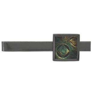 Magical Vibrations Abstract Fractal Art Design Gunmetal Finish Tie Bar