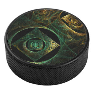 Magical Vibrations Abstract Fractal Art Design Hockey Puck